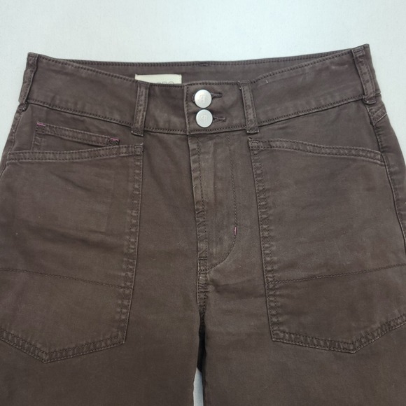 Pilcro The Wanderer Utility Pants Women 24 Brown Tapered High Rise - Picture 2 of 11